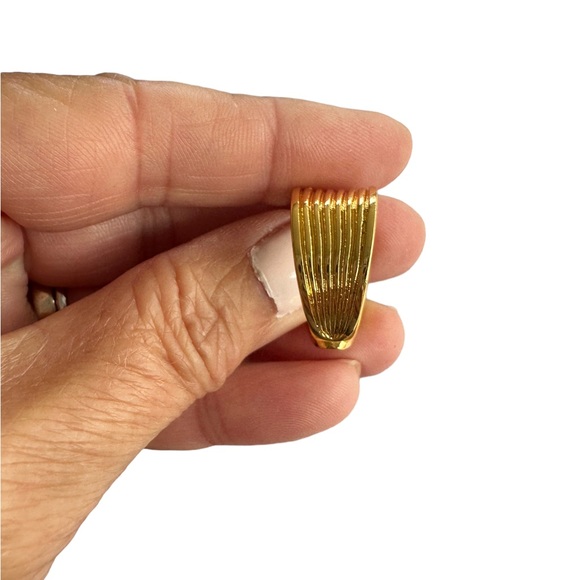 Gold Wide Face Open Back Cuff Ring - Picture 8 of 11